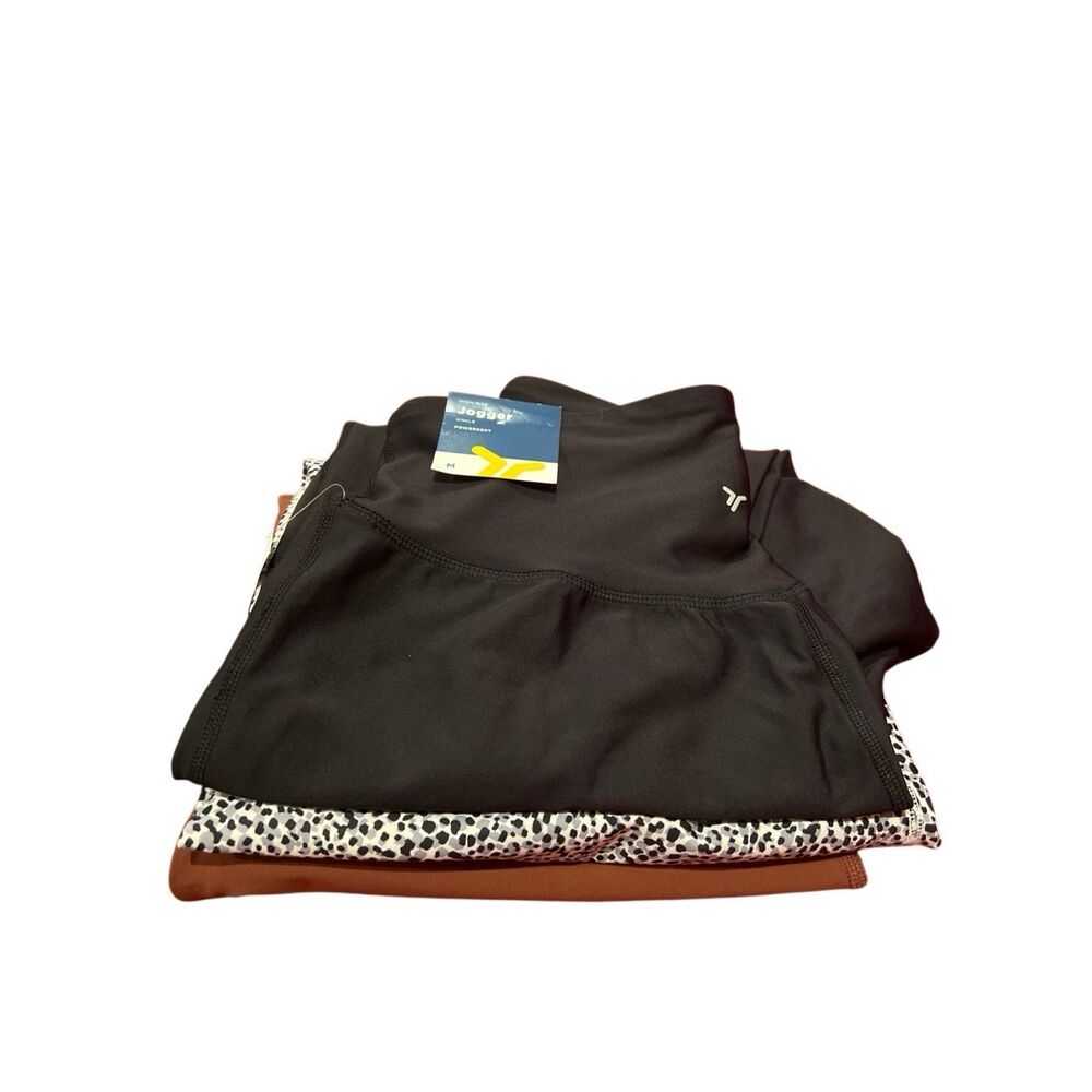 Lot of 3 Old Navy high rise jogger Sz.M NWT black brown and multi